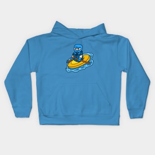 Cute cartoon rowing boat Kids Hoodie